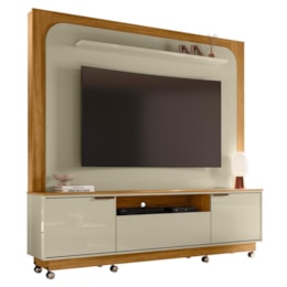 Estante Home Theater Nilo Cumaru/Opala para TV até 75” com Rodízios - Madetec