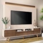 Estante Home Theater Nobre Off White/Castanho para TV até 85” - HB Móveis