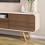 Estante Home Theater Nobre Off White/Castanho para TV até 85” - HB Móveis