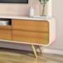 Estante Home Theater Nobre Off White/Cinamomo para TV até 85” - HB Móveis