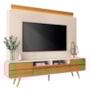 Estante Home Theater Nobre Off White/Cinamomo para TV até 85” - HB Móveis
