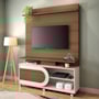 Estante Home Theater Órbis Castanho/Off White para TV até 55” - HB Móveis