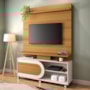 Estante Home Theater Órbis Cinamomo/Off White para TV até 55” - HB Móveis