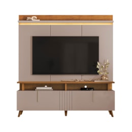 Estante Home Theater Petrópolis 1.8 Grigio Fosco/Canela para TV até 60” - Mobler