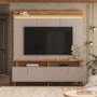 Estante Home Theater Petrópolis 1.8 Grigio Fosco/Canela para TV até 60” - Mobler