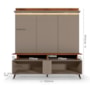 Estante Home Theater Petrópolis 1.8 Grigio Fosco/Canela para TV até 60” - Mobler