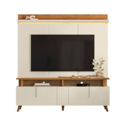 Estante Home Theater Petrópolis 1.8 Off White/Canela para TV até 60” - Mobler