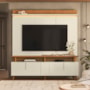 Estante Home Theater Petrópolis 1.8 Off White/Canela para TV até 60” - Mobler