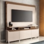 Estante Home Theater Quantum Off White/Castanho para TV até 70” - HB Móveis