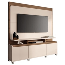Estante Home Theater Quantum Off White/Castanho para TV até 70” - HB Móveis Estante Home Theater Quantum Off White/Castanho para TV até 70” - HB Móveis