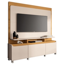 Estante Home Theater Quantum Off White/Cinamomo para TV até 70” - HB Móveis Estante Home Theater Quantum Off White/Cinamomo para TV até 70” - HB Móveis