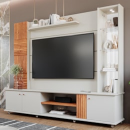 Estante Home Theater Riviera Off White/Cinamomo para TV até 60” - Permóbili