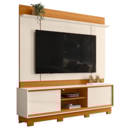 Estante Home Theater Siena Cinamomo/Off White para TV até 75” com Pés - Madetec