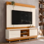 Estante Home Theater Siena Cinamomo/Off White para TV até 75” com Rodízios - Madetec