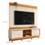 Estante Home Theater Siena Cinamomo/Off White para TV até 75” com Rodízios - Madetec