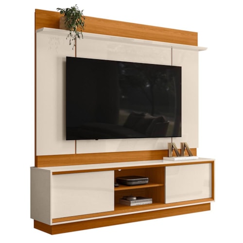 Estante Home Theater Siena Cinamomo/Off White para TV até 75” - Madetec