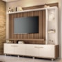 Estante Home Theater Titan Ripado Castanho/Off White para TV até 60” - HB Móveis