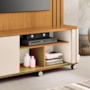 Estante Home Theater Trinus Cinamomo/Off White para TV até 70” - HB Móveis