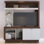 Estante Home Theater Valença Nogueira Real/Off White para TV até 50” - Colibri