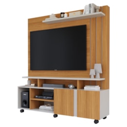 Estante Home Theater Valência Nature/Off White para TV até 55” - Permóbili Estante Home Theater Valência Nature/Off White para TV até 55” - Permóbili