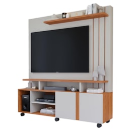 Estante Home Theater Valência Off White/Cinamomo para TV até 55” - Permóbili Estante Home Theater Valência Off White/Cinamomo para TV até 55” - Permóbili