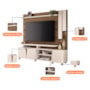 Estante Home Theater Virtus Castanho/Off White para TV até 70” – HB Móveis
