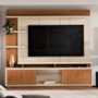 Estante Home Vinhedos 200cm Off White/Canela para TV até 65” - Mobler