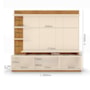 Estante Home Vinhedos 200cm Off White/Canela para TV até 65” - Mobler