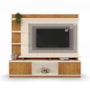 Estante Home Vinhedos 200cm Off White/Canela para TV até 65” - Mobler