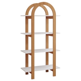 Estante Infantil Cupcake 4 Prateleiras Branco Acetinado/Nature - Permóbili Baby Estante Infantil Cupcake 4 Prateleiras Branco Acetinado/Nature - Permóbili Baby