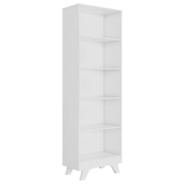 Estante Infantil Retrô com 5 Prateleiras Branco Brilho - Móveis Peroba Estante Infantil Retrô com 5 Prateleiras Branco Brilho - Móveis Peroba