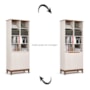 Estante Livreiro EJ Flow 2 Portas Off White/Freijó – EJ Móveis