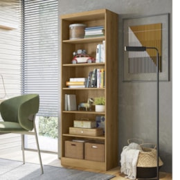 Estante Livreiro Multiuso 1404 Freijó - Qmovi Estante Livreiro Multiuso 1404 Freijó - Qmovi