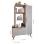Estante Livreiro Multiuso 6213 Retrô 1 Porta e 1 Gaveta Freijó/Off White - Indékes