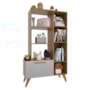 Estante Livreiro Multiuso 6213 Retrô 1 Porta e 1 Gaveta Freijó/Off White - Indékes