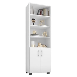 Estante Livreiro Office com 2 Portas Pequenas Branco Tx - PR Móveis Estante Livreiro Office com 2 Portas Pequenas Branco Tx - PR Móveis