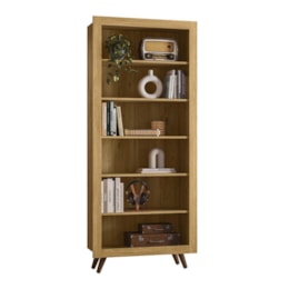 Estante Livreiro Retrô 6 Prateleiras Freijó - Qmovi Estante Livreiro Retrô 6 Prateleiras Freijó - Qmovi