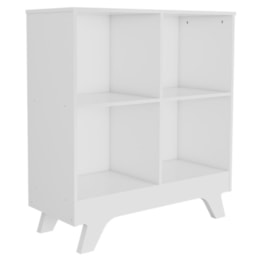 Estante Retrô com 4 Nichos Branco Brilho - Móveis Peroba Estante Retrô com 4 Nichos Branco Brilho - Móveis Peroba