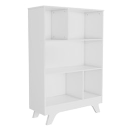 Estante Retrô com 5 Nichos Branco Brilho - Móveis Peroba Estante Retrô com 5 Nichos Branco Brilho - Móveis Peroba