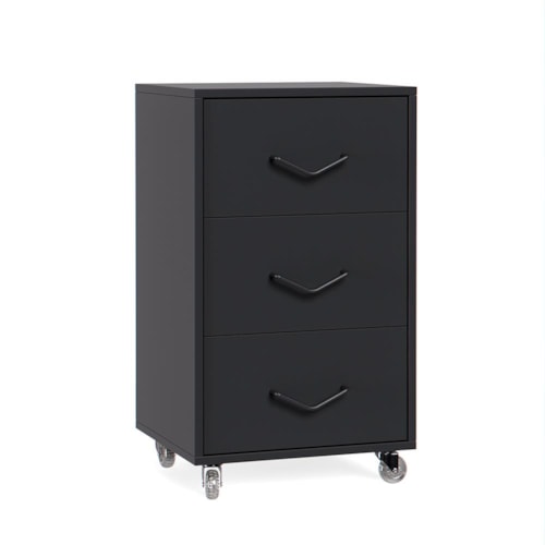 Gaveteiro 3 Gavetas Steel Preto – EJ Móveis
