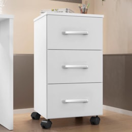 Gaveteiro Pietra 3 Gavetas com Rodízios - Móveis Leão Branco Trama
