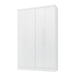 Guarda Roupa 4 Portas e 2 Gavetas Luna Branco Brilho - Qmovi Guarda Roupa 4 Portas e 2 Gavetas Luna Branco Brilho - Qmovi