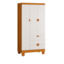 Guarda Roupa Apolo 3 Portas e 3 Gavetas Branco Fosco/Savana - Reller Móveis