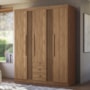Guarda Roupa Aurora 3.3 Ripado 3 Portas e 3 Gavetas Jatobá - Santos Andirá