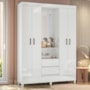 Guarda Roupa Capelinha Fit 4 Portas 2 Gavetas Branco - Santos Andirá