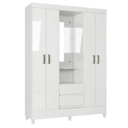 Guarda Roupa Capelinha Fit 4 Portas 2 Gavetas Branco - Santos Andirá