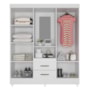 Guarda Roupa Capelinha Lite 4 Portas e 2 Gavetas Branco com Espelho - Móveis Leão