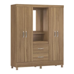 Guarda Roupa Capelinha Lord 4 Portas Amêndola com Espelho - Demóbile Guarda Roupa Capelinha Lord 4 Portas Amêndola com Espelho - Demóbile