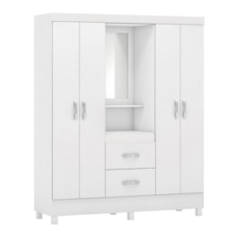 Guarda Roupa Capelinha Lord 4 Portas Branco com Espelho - Demóbile Guarda Roupa Capelinha Lord 4 Portas Branco com Espelho - Demóbile