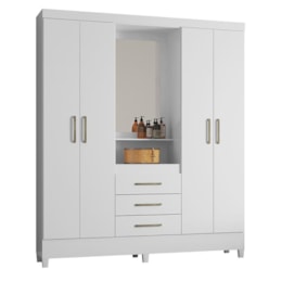 Guarda Roupa Capelinha Pérsia 4 Portas Branco com Espelho - Demóbile Guarda Roupa Capelinha Pérsia 4 Portas Branco com Espelho - Demóbile